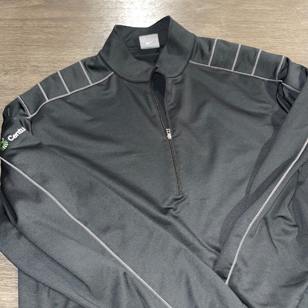 Nike Mens XL Black Pullover Dri-FIT 1/4 Zip Golf Outerwear Activewear 354060-010